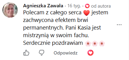 Opinia klientki 29 – makijaż permanentny Kraków