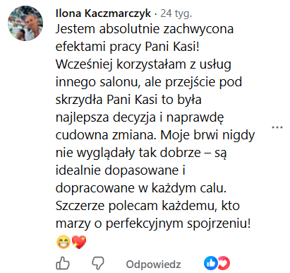 Opinia klientki 47 – makijaż permanentny Kraków